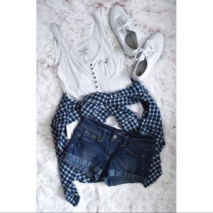 Hollister Blue & White Flannel